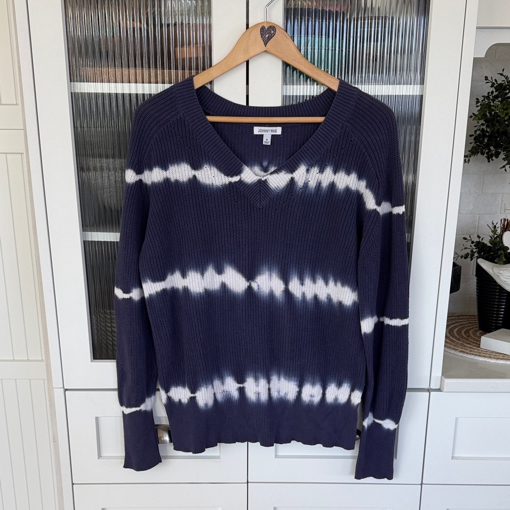 Johnny Was  indigo 100% cotton sweater